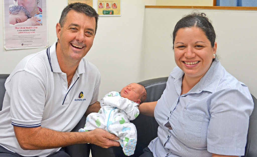 Midwives Ross Newton and Josephine Bell with three-day-old Xanthin Laws. Midwives Ross Newton and Josephine Bell with three-day-old Xanthin Laws.
